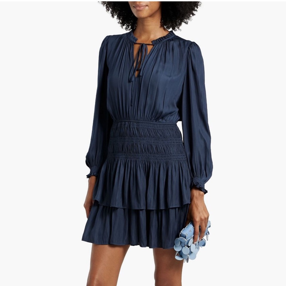 Maje Tiered Crepe de Chine Mini Stress - Size 38